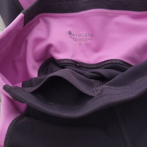 Athleta Yin 7/8 Tight Breathable Wicking Leggings Womens Small Pink Gray - Picture 9 of 10